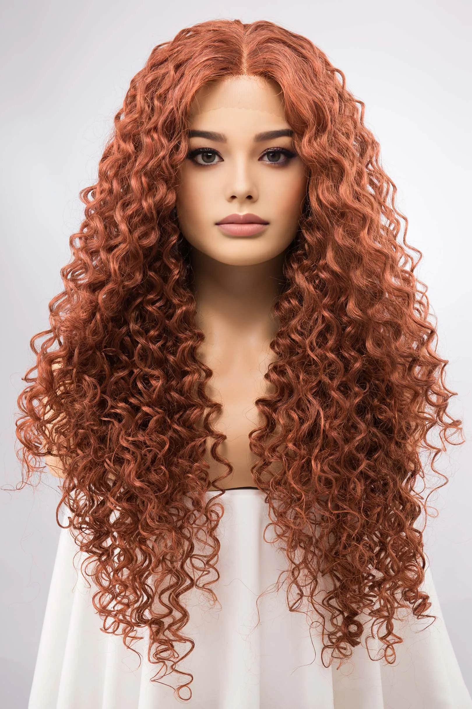 Ginger Curly Lace Front Synthetic Wig Autumn