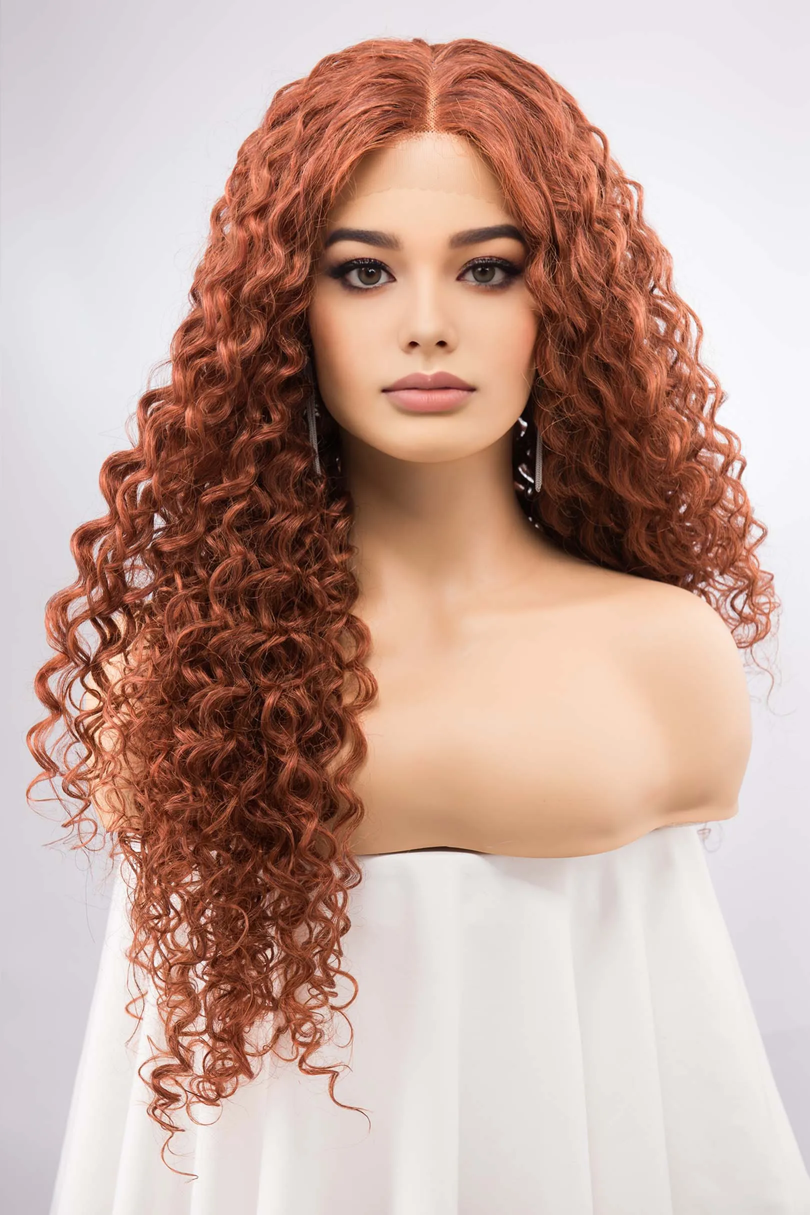Ginger Curly Lace Front Synthetic Wig Autumn