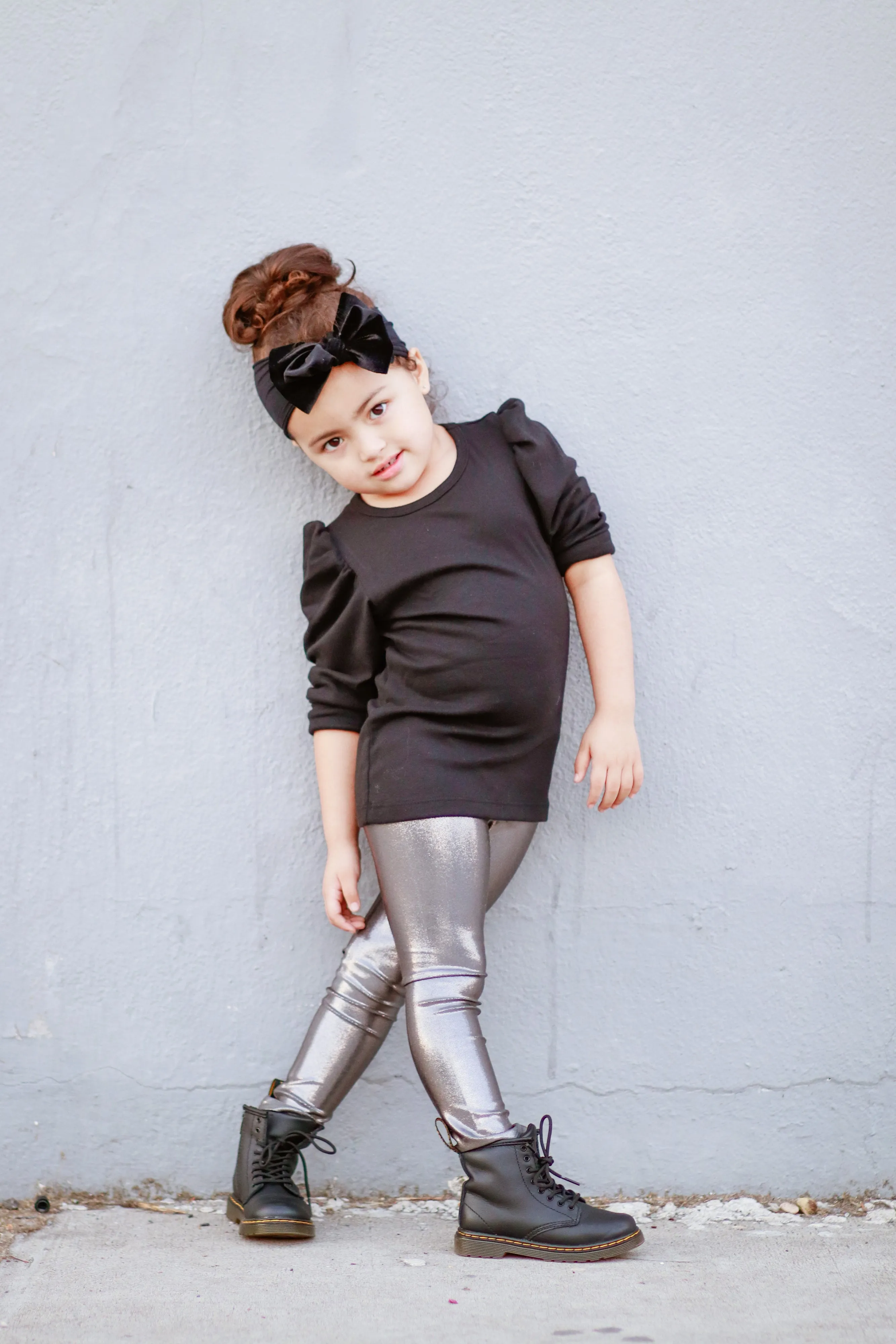 Girls Soft Cotton Puff Long Sleeve Tee | Orange