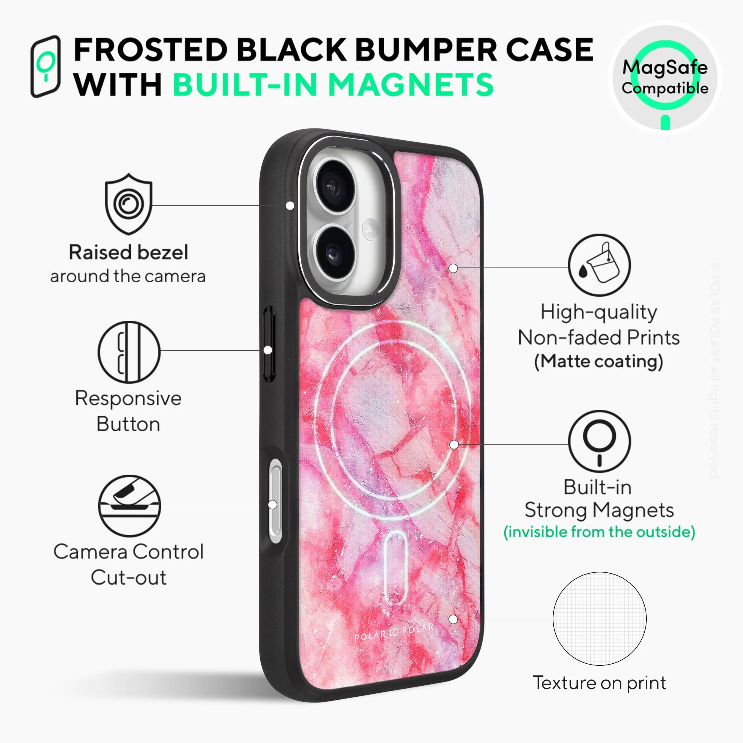 Gloaming Island - iPhone 16 Pro Frosted Black Bumper MagSafe Case