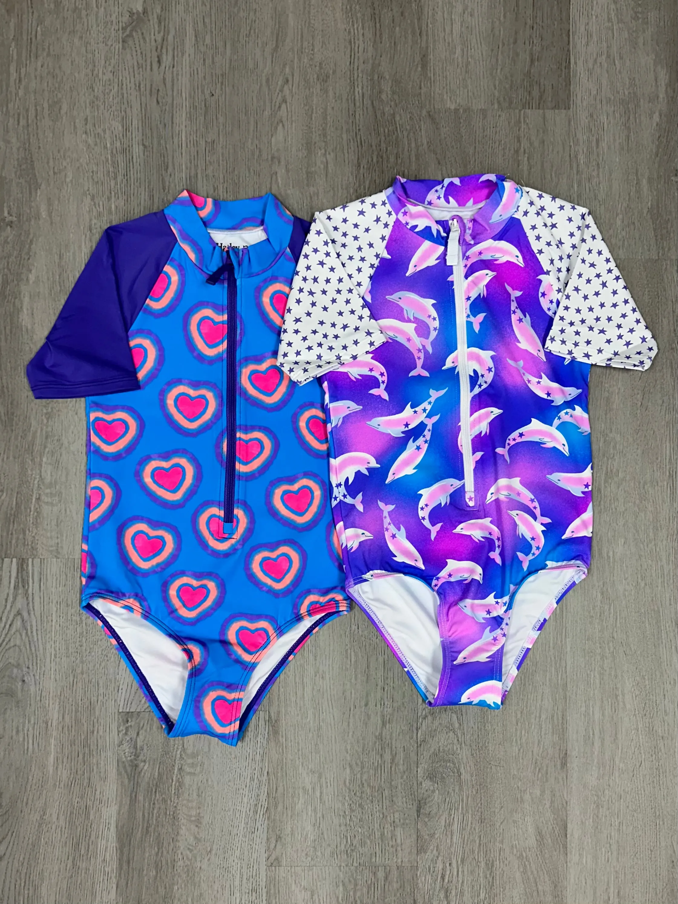 Glowing Hearts Rashguard One Piece