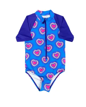 Glowing Hearts Rashguard One Piece