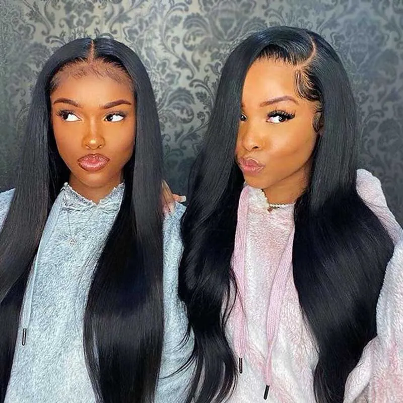 Glueless 6*6 Closure Wig Straight Brazilian Human Hair Ashiamry Natural Color