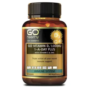 GO Healthy GO Vitamin D3 1000IU 1-A-Day Plus With Vitamin C & Zinc 60 VCaps EXP2025/08