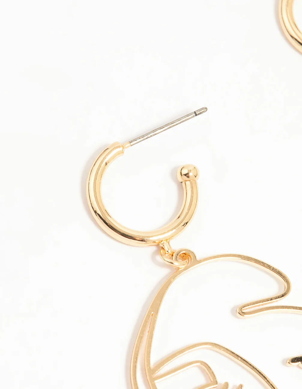 Gold Kissy Face Drop Earrings