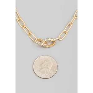 Gold Pave Chain Link Necklace | Stuffology Boutique
