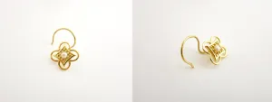 Gold-plated, elegant, pearl-set nose pin