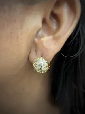 Gold / Silver Plated American Diamond Round Shaped Stud AD CZ Earrings
