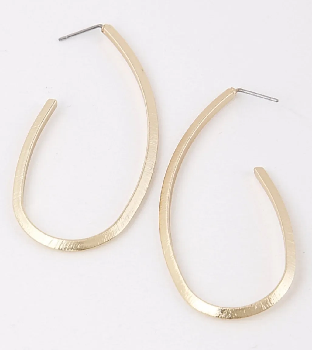Gold Toned J Hook Earrings