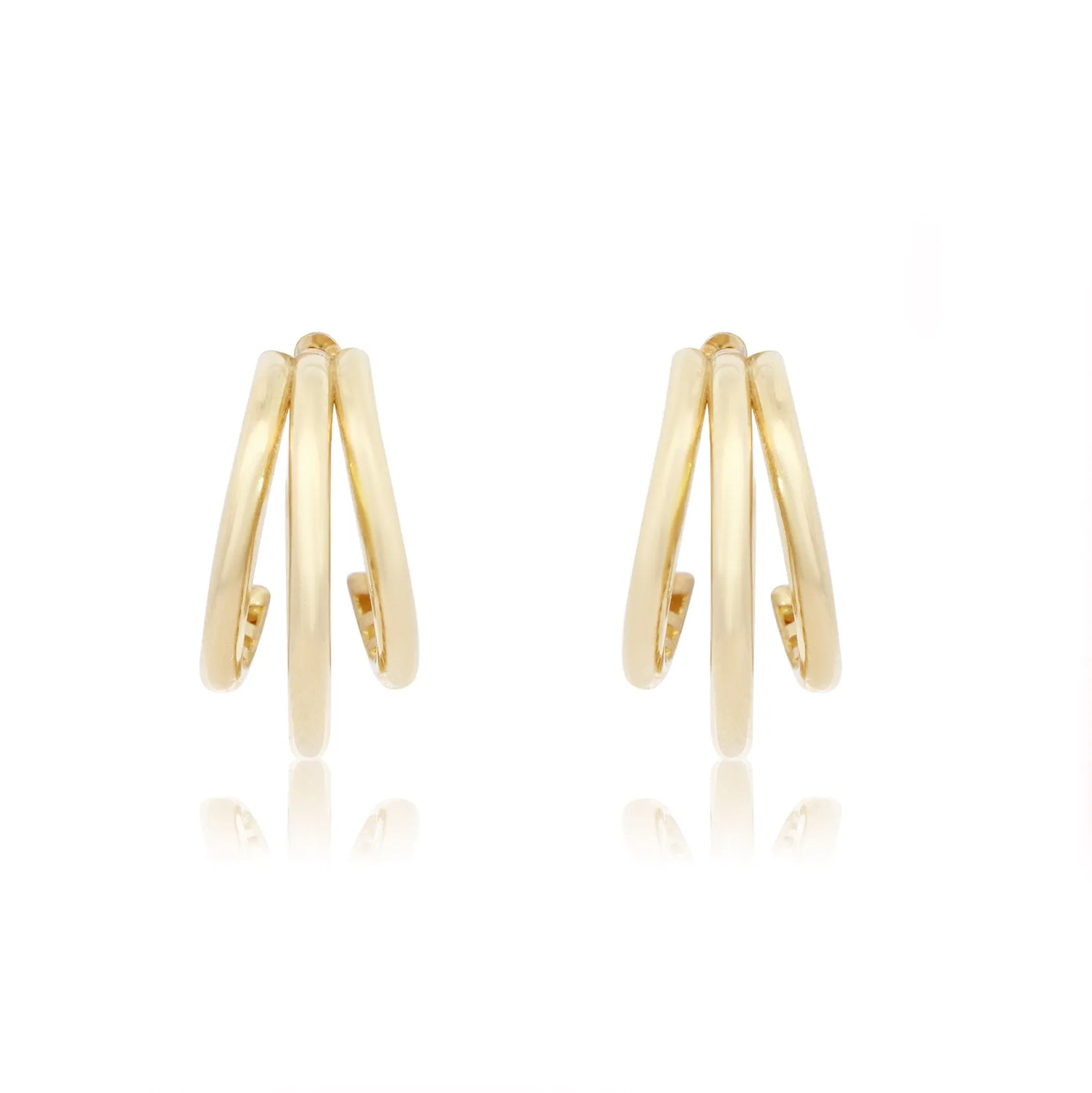 Gold Triple Hoop Earrings