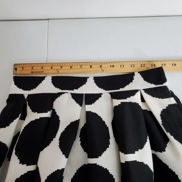 Gracia Asymmetric Polka Dot Skirt Size Large Sheer Black Trim Lined Femme Party