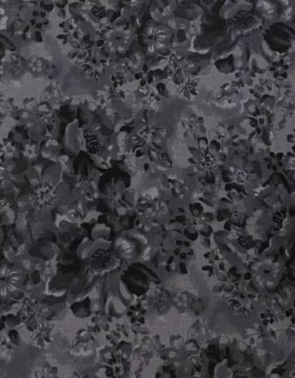 Gray and Black Floral Fabric, Item No. 22295