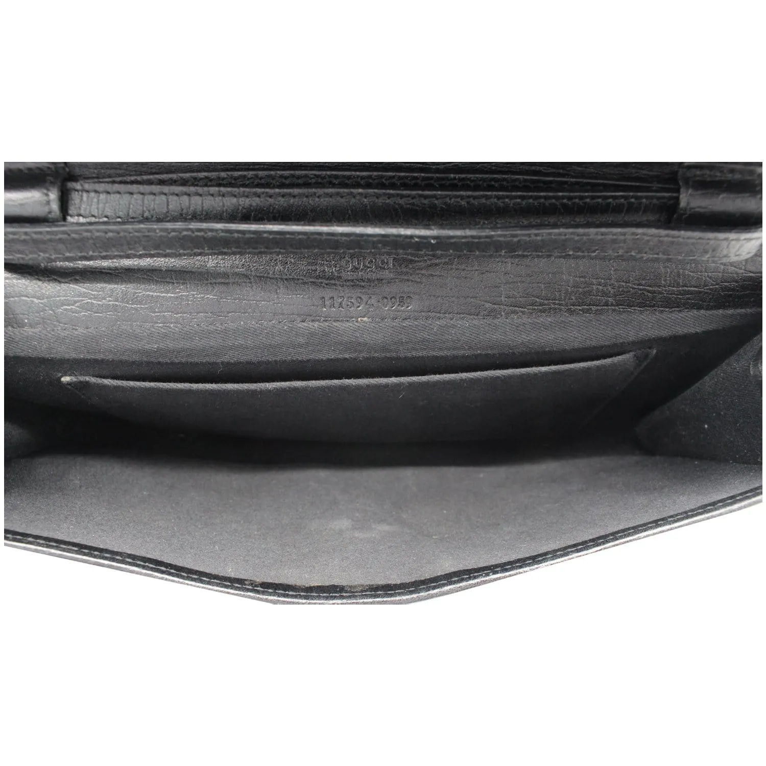 GUCCI Bamboo GG Monogram Canvas Clutch Bag Black