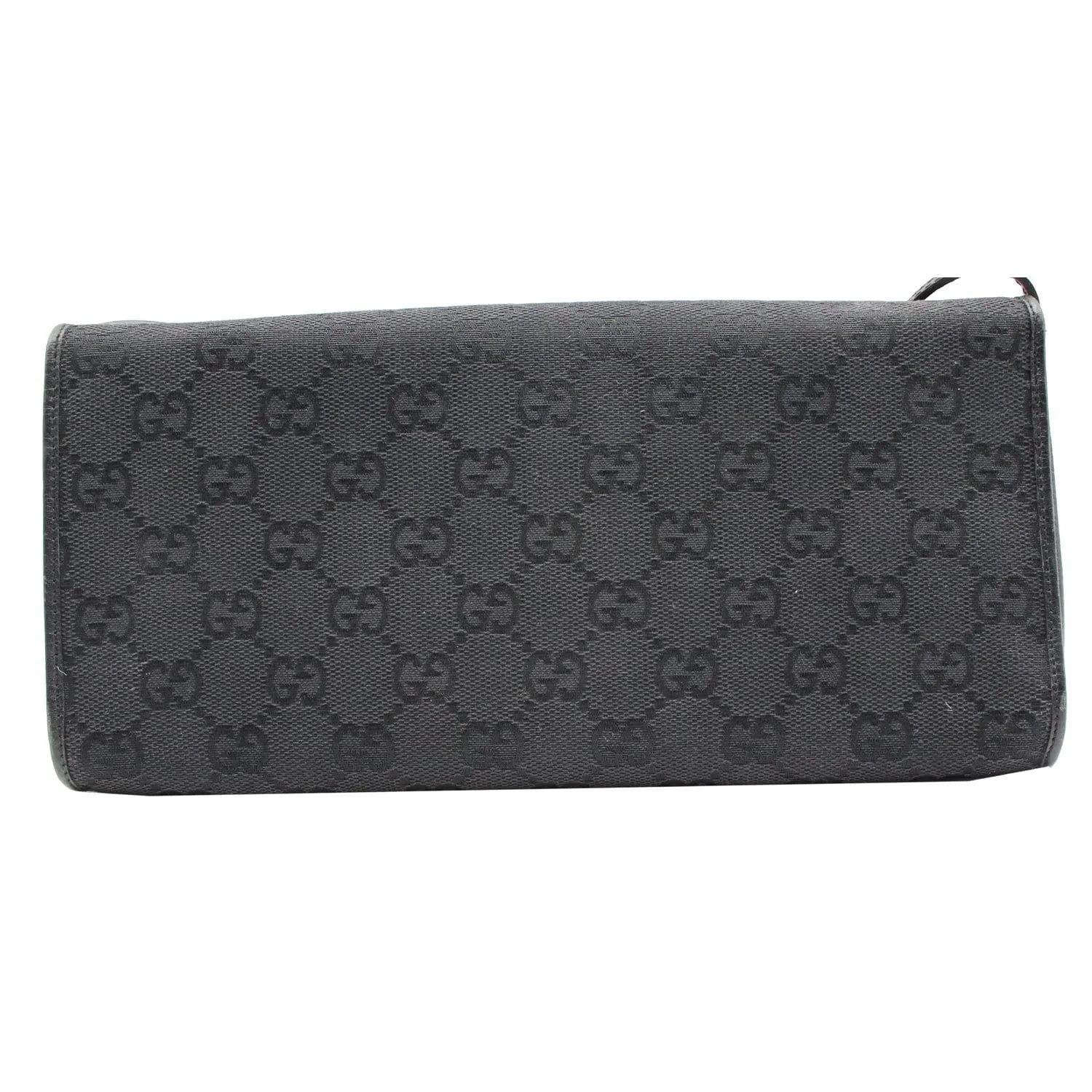 GUCCI Bamboo GG Monogram Canvas Clutch Bag Black