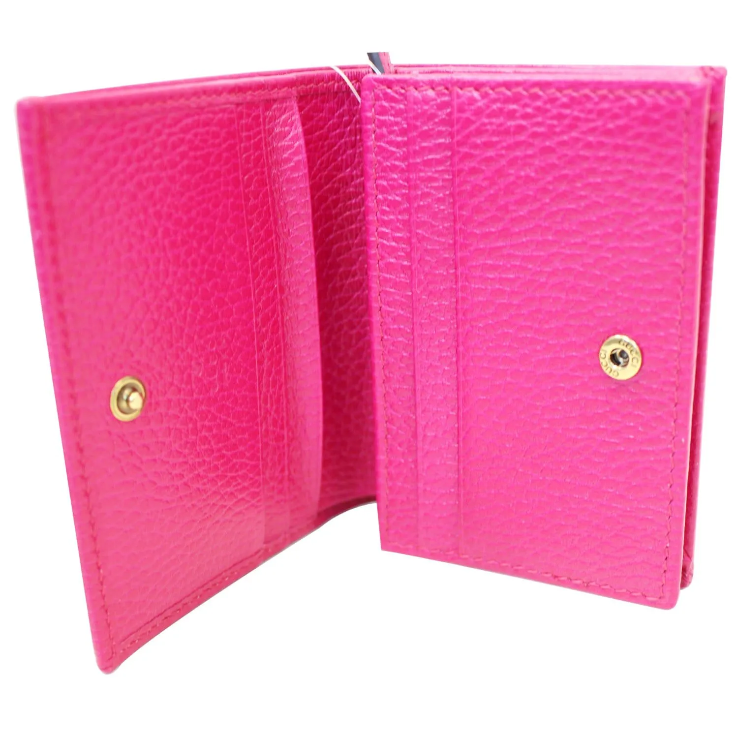 GUCCI Butterfly Leather Card Case Wallet Pink 499361