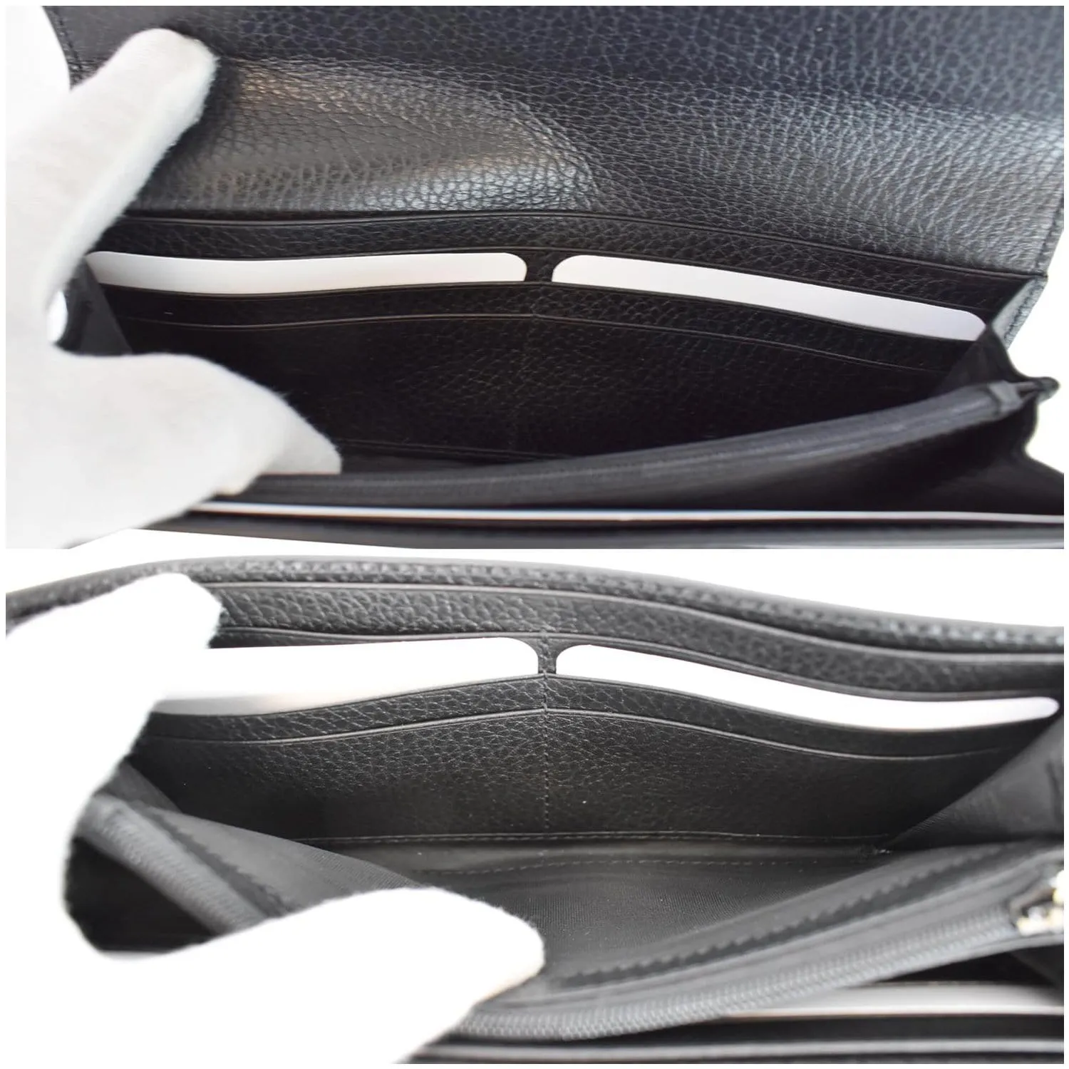 GUCCI GG Interlocking Continental Leather Wallet Black 598166