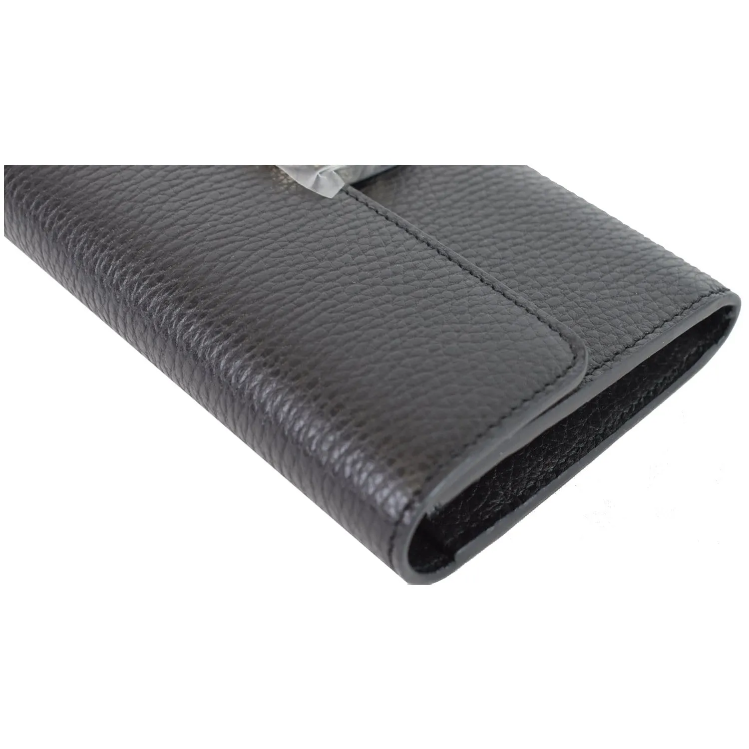 GUCCI GG Interlocking Continental Leather Wallet Black 598166
