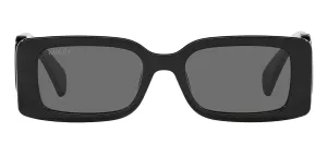 Gucci GG LOGO GG 1325S 001 Rectangle Plastic Black Sunglasses with Grey Lens