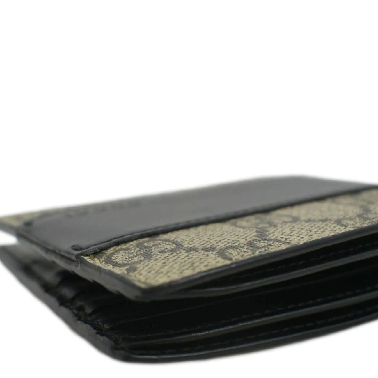 GUCCI GG Supreme Monogram Canvas Bifold Wallet Beige 451240