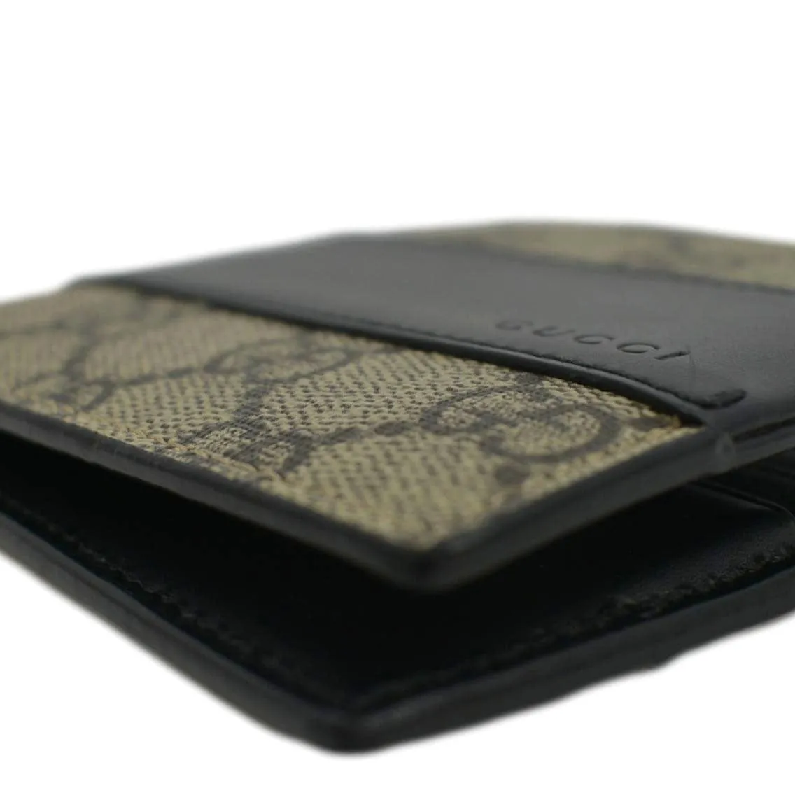 GUCCI GG Supreme Monogram Canvas Bifold Wallet Beige 451240
