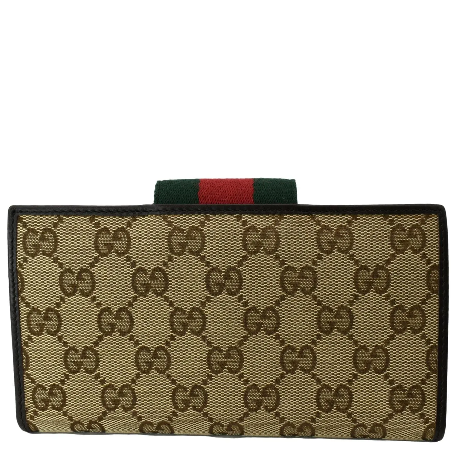 GUCCI Monogram Ladies Web GG Canvas Continental Wallet Beige 181668