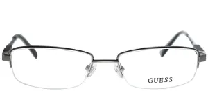 Guess GU 1816 GUN Semi-Rimless Metal Ruthenium/ Gunmetal Eyeglasses with Demo Lens
