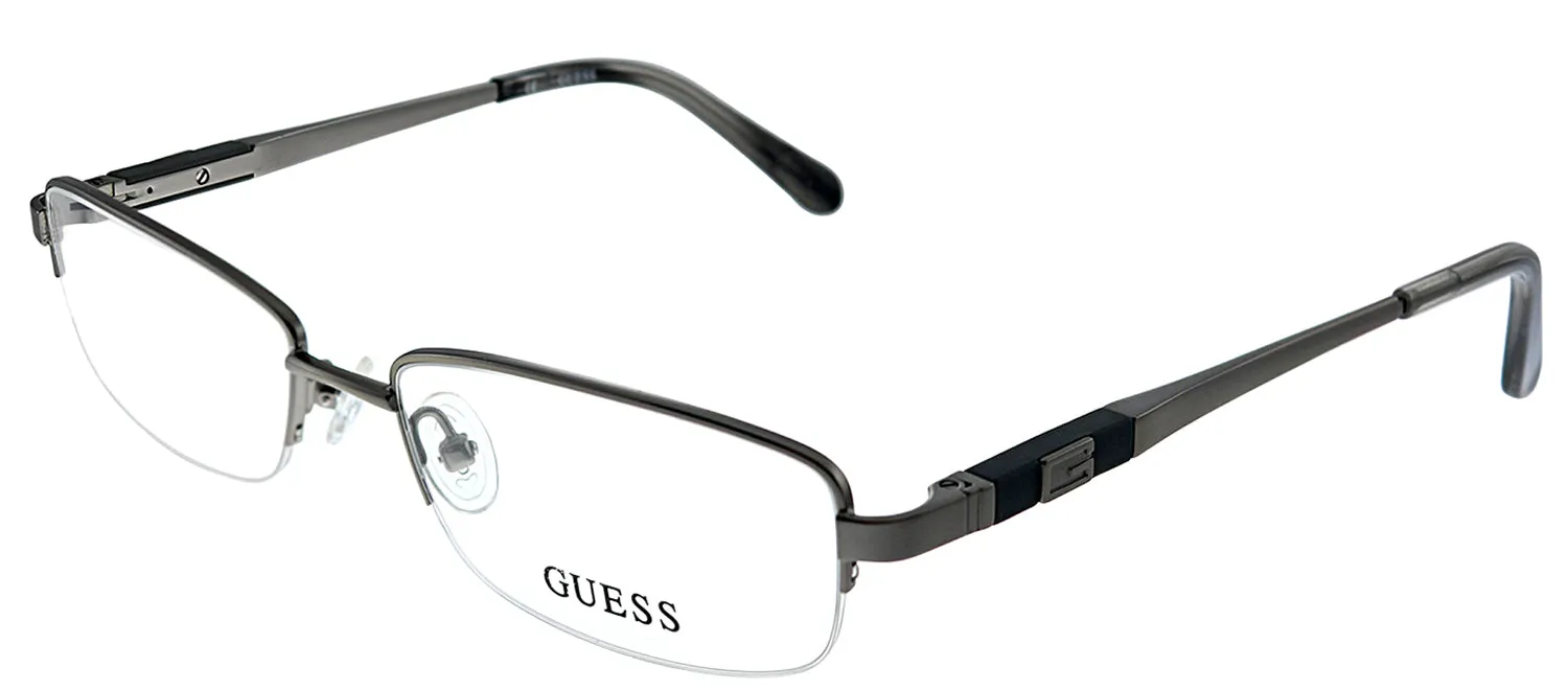 Guess GU 1816 GUN Semi-Rimless Metal Ruthenium/ Gunmetal Eyeglasses with Demo Lens
