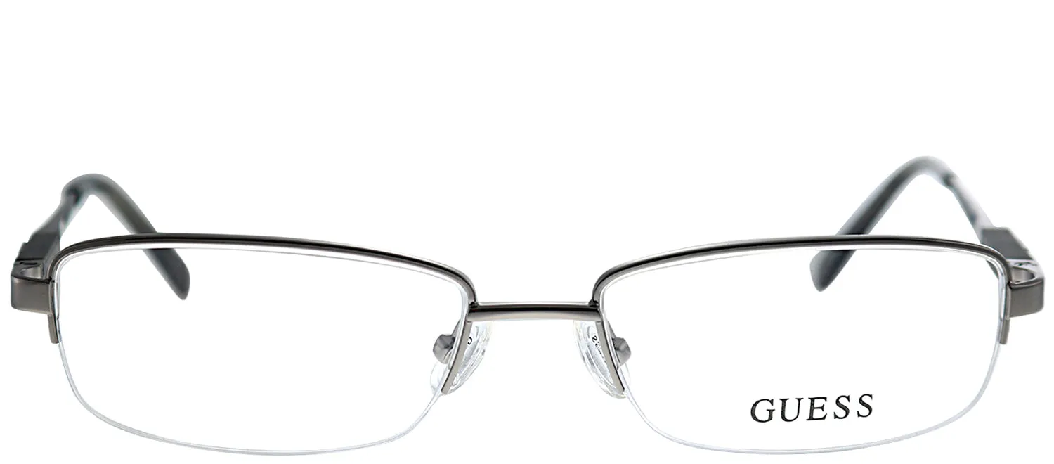 Guess GU 1816 GUN Semi-Rimless Metal Ruthenium/ Gunmetal Eyeglasses with Demo Lens