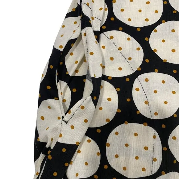 Gundrun Sjoden organic cotton modal swing dress V neck Polka dot long sleeve S