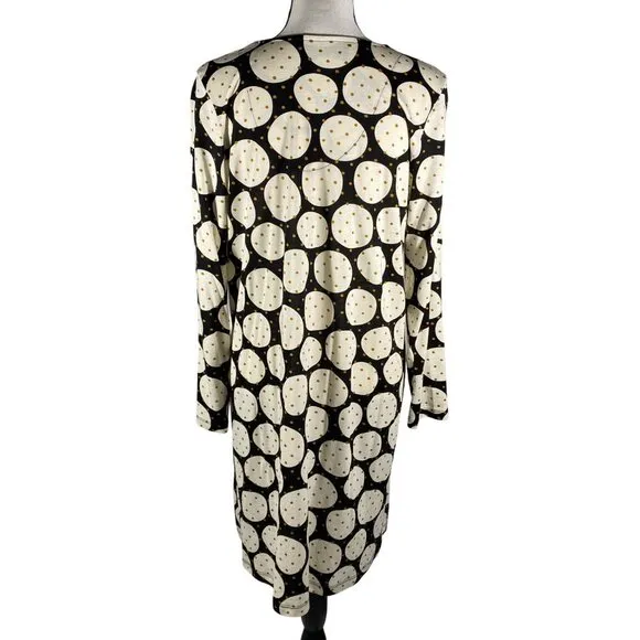 Gundrun Sjoden organic cotton modal swing dress V neck Polka dot long sleeve S