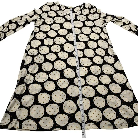 Gundrun Sjoden organic cotton modal swing dress V neck Polka dot long sleeve S