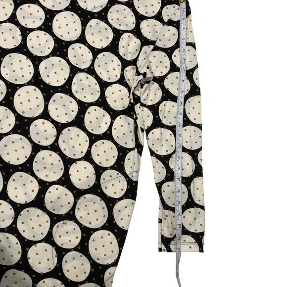 Gundrun Sjoden organic cotton modal swing dress V neck Polka dot long sleeve S
