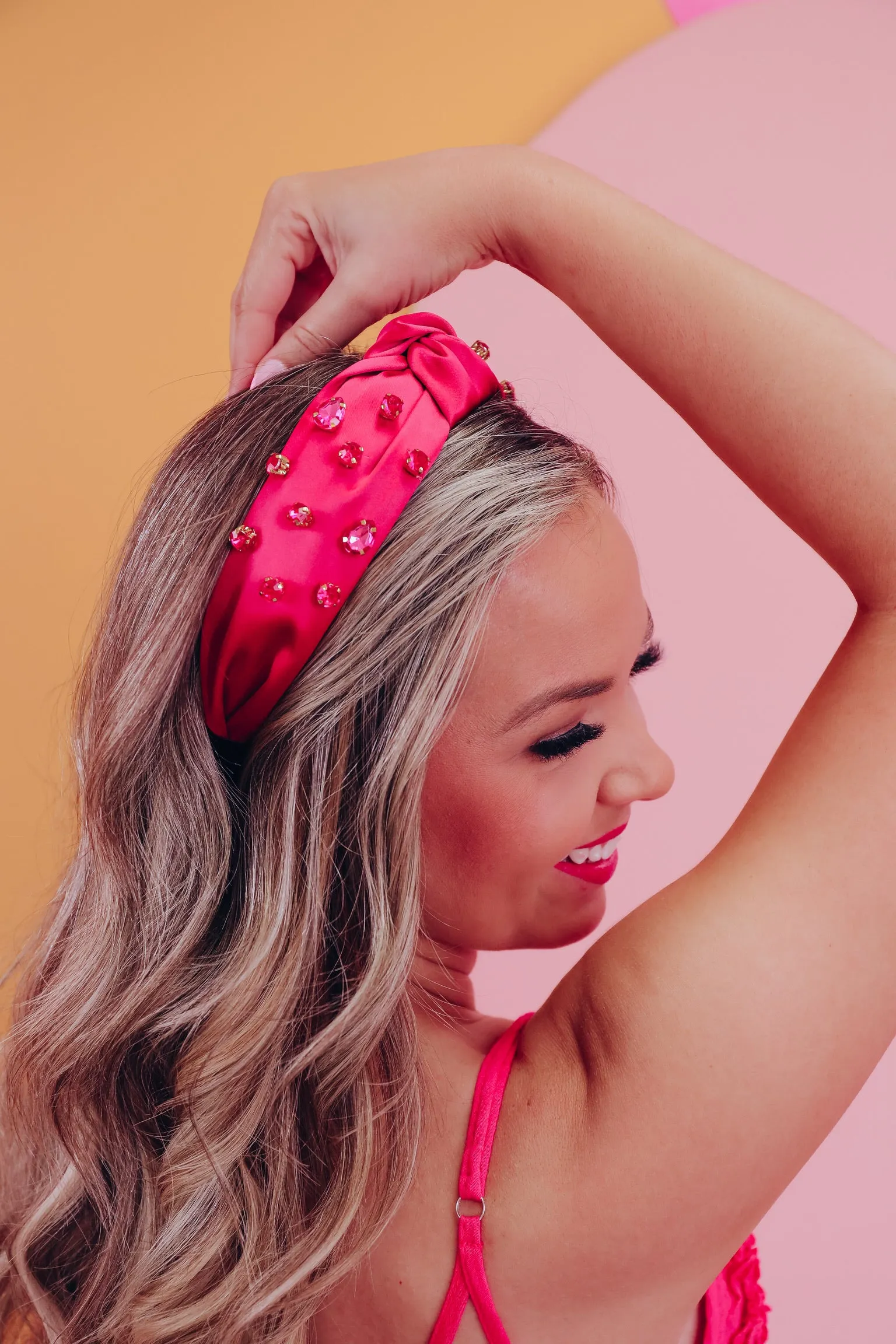 Gypsy Gem Stone Knotted Headband - Magenta