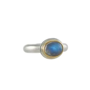 Halcyon - Moonbeam Ring With Blue Moonstone Cabochon