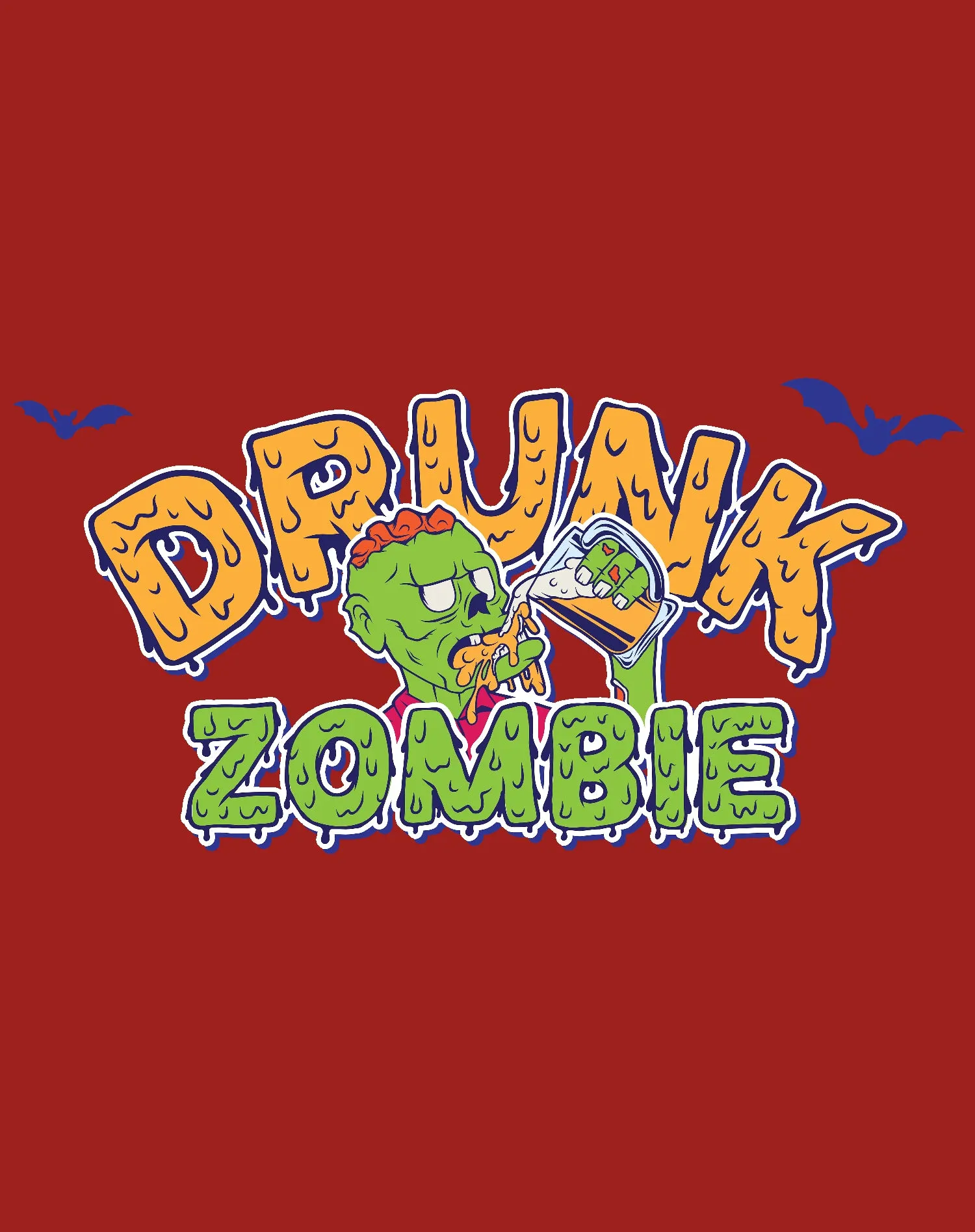 Halloween Horror Drunk Zombie Beer Booze Funny Comic Gag Official Men's T-shirt