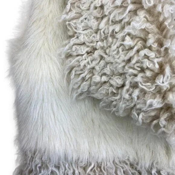 H&amp;M Limited Edition Faux Fur   Sherpa Striped Oversized Vest - Size XS/S…