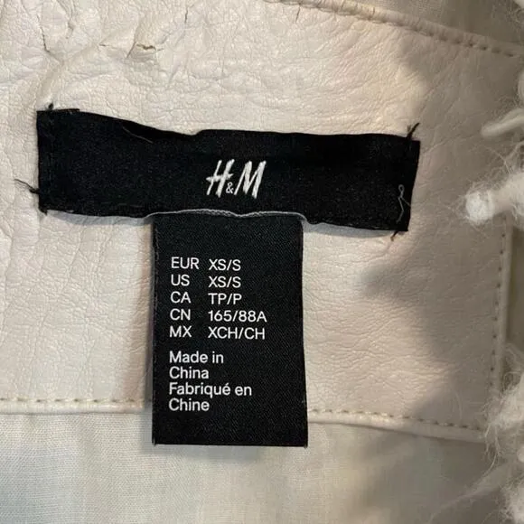 H&amp;M Limited Edition Faux Fur   Sherpa Striped Oversized Vest - Size XS/S…