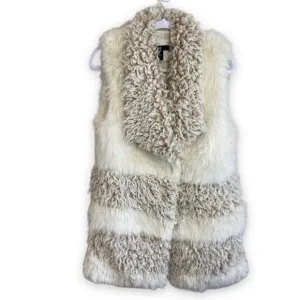 H&amp;M Limited Edition Faux Fur   Sherpa Striped Oversized Vest - Size XS/S…