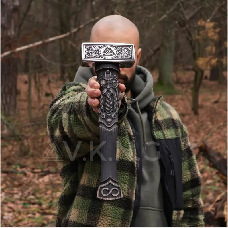 Hand-forged  Viking Unique Hammer "Goibniu"