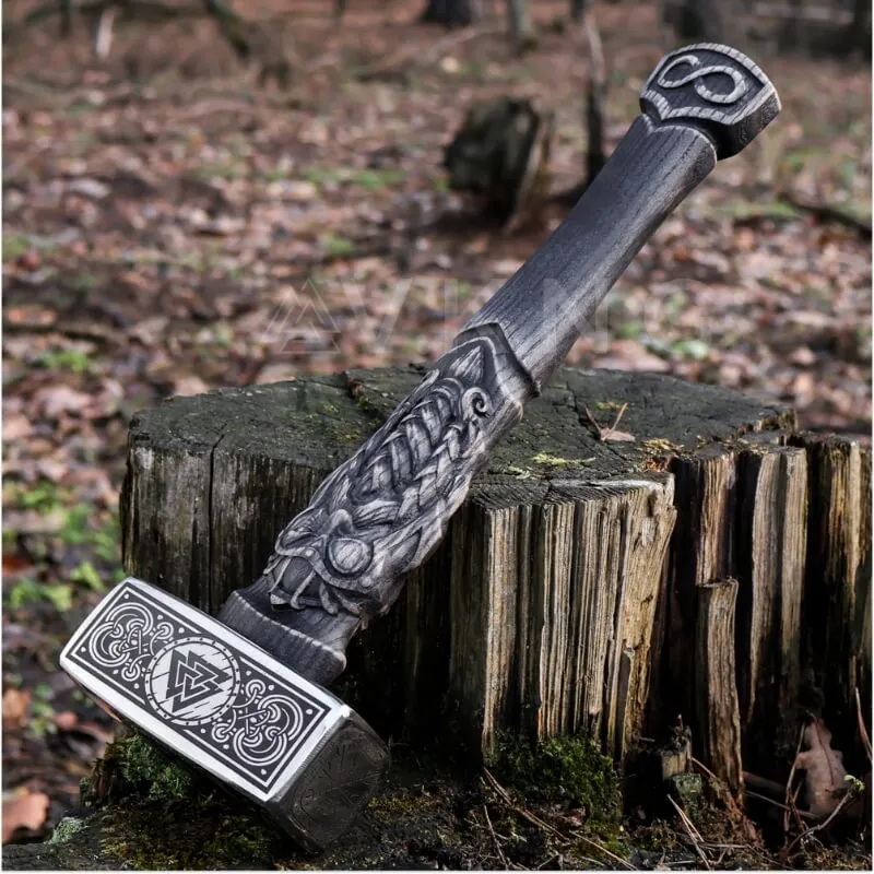 Hand-forged  Viking Unique Hammer "Goibniu"