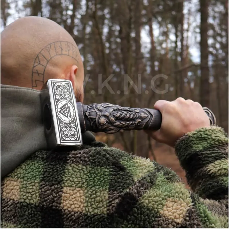 Hand-forged  Viking Unique Hammer "Goibniu"