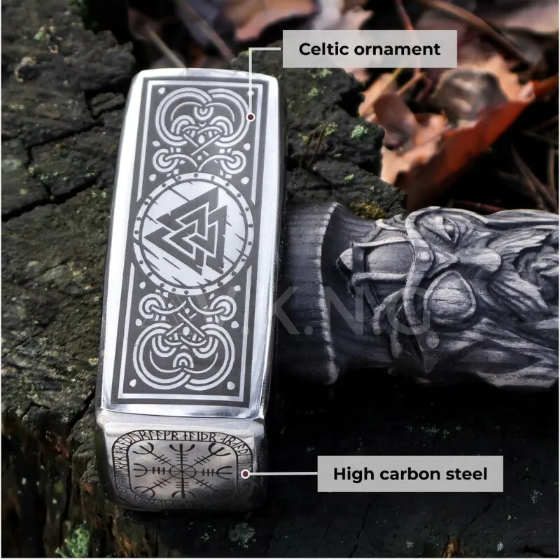 Hand-forged  Viking Unique Hammer "Goibniu"