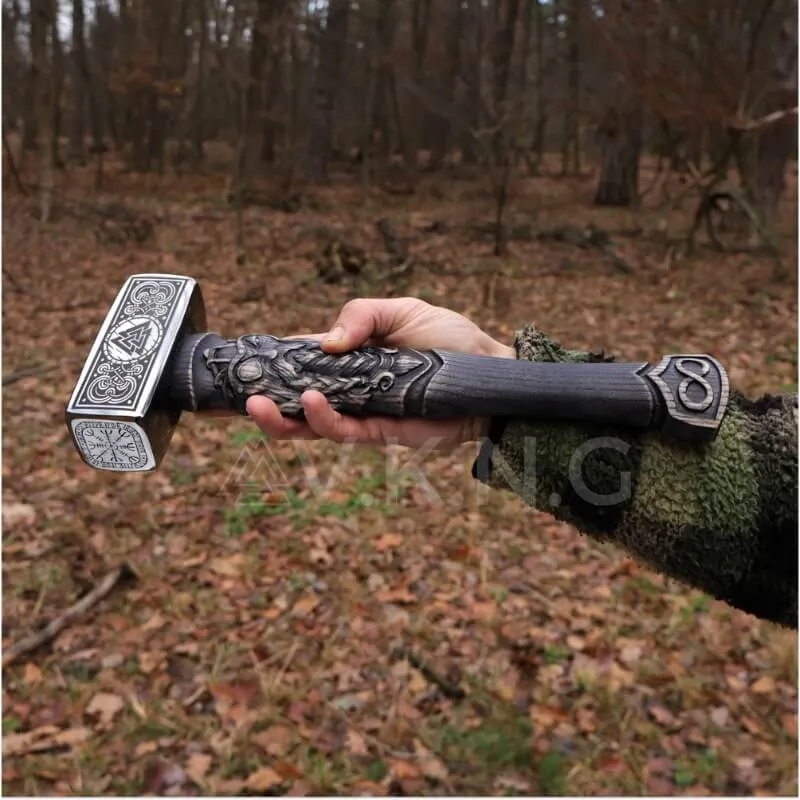 Hand-forged  Viking Unique Hammer "Goibniu"