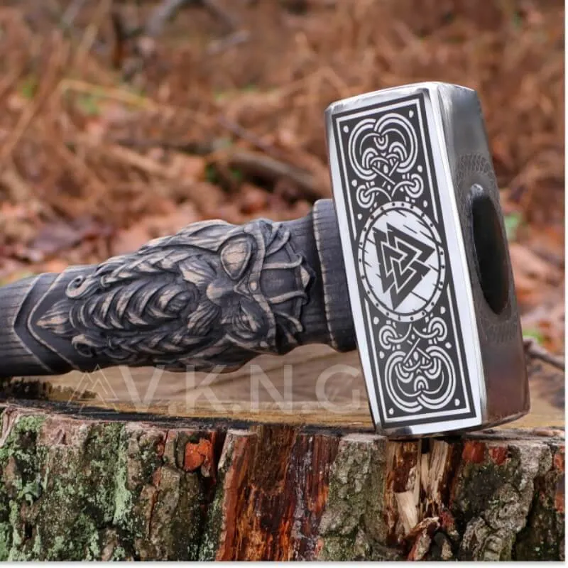 Hand-forged  Viking Unique Hammer "Goibniu"