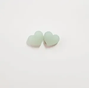 Heart Flat Studs in Mist