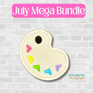 Heart Palette patch (2 sizes included) machine embroidery design DIGITAL DOWNLOAD