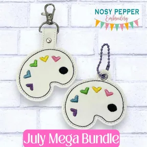 Heart Palette snap tab and eyelet fob machine embroidery file (single and multi files included)
