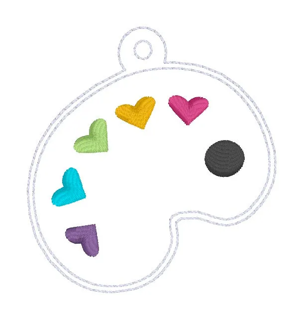 Heart Palette snap tab and eyelet fob machine embroidery file (single and multi files included)