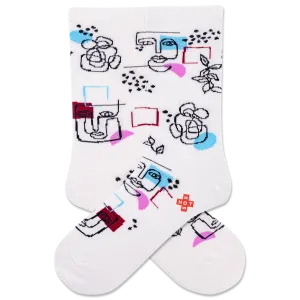 HOTSOX Women's Art Faces Crew Sock