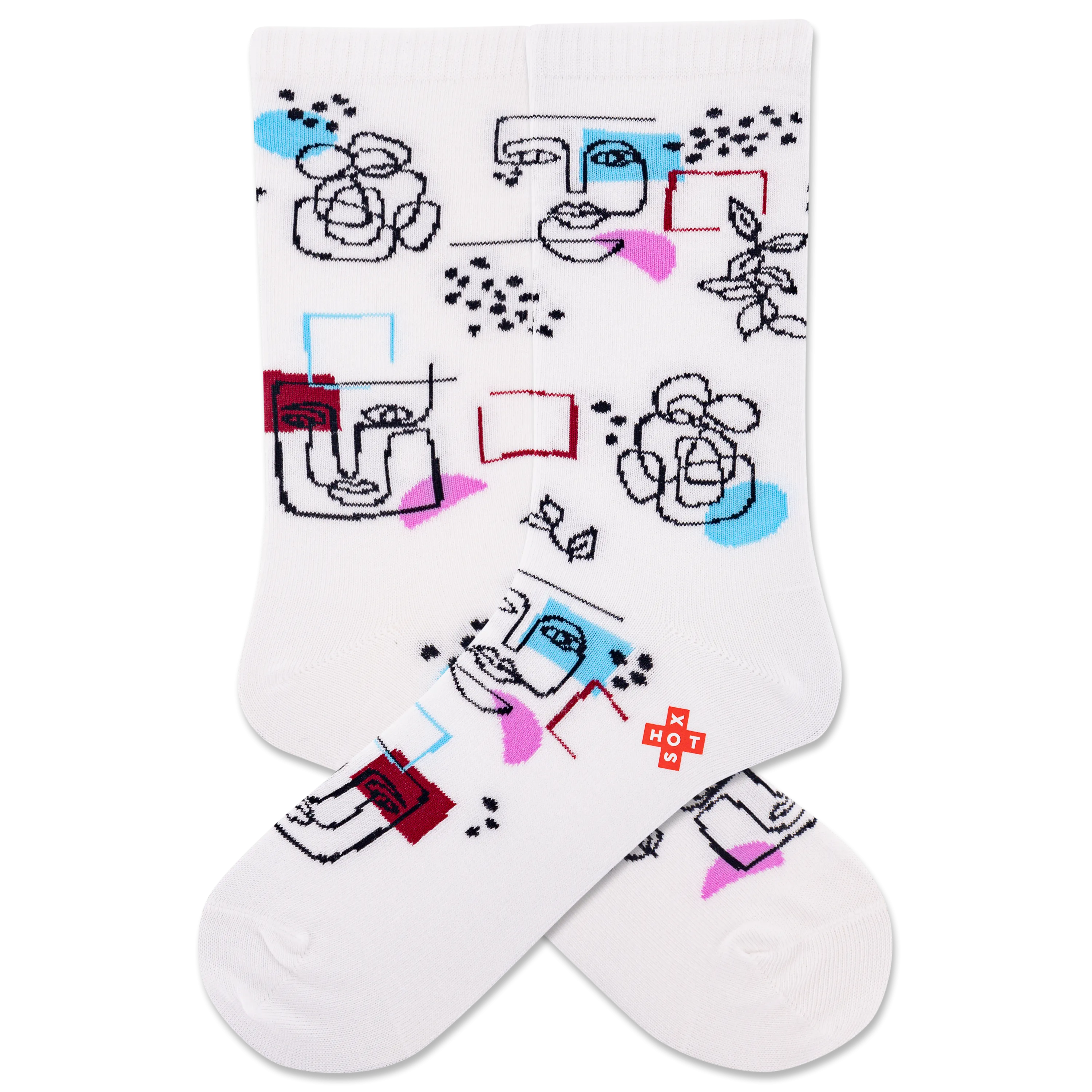 HOTSOX Women's Art Faces Crew Sock